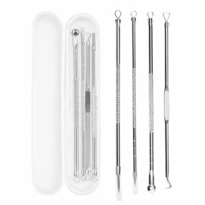 4PCS 블랙헤드 제거기 여드름 바늘 도구 세트 얼굴 세척 블랙 도트 여드름 뾰루지 제거기 모공 클리너 스킨케어 제품