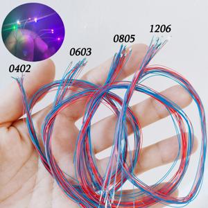 10개/봉투 0402 0603 0805 1206 SMD 램프 유선 LED 사전납땜 칩 3V 조명 DIY 철도 모형 장면 재료