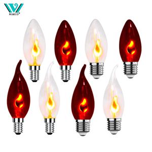 1-24개 에디슨 LED 캔들 전구 C35 C35L E14 LED 불꽃 효과 전구 3W AC 220V 가정용 장식 조명 앰플 캔들 전구