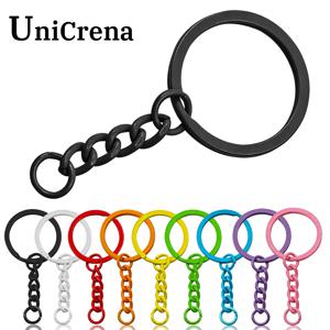 UniCrena 체인 & 점프 링이 있는 스플릿 링, 베이크드 페인트 컬러풀 키체인 커넥터, DIY 공예, 쥬얼리 메이킹, 도그 태그 벌크용