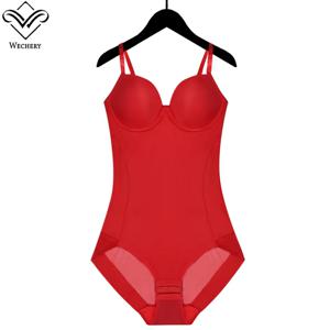 Wechery 레드 탑 여성 캐미솔 바디 슈트 바디 셰이퍼 엉덩이 리프트 레이스 오픈 가랑이 슬림핏 여성 의류