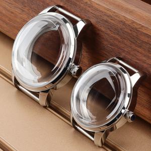 33MM/40MM 실버 시계 케이스 버블 글래스 (칵테일 타임 프리세이지 세이코 모드 NH35 NH34 NH38 무브먼트 스틸 시계 조립 부품용)
