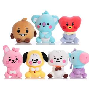 12-24cm B-T 만화 캐릭터 아기 펜던트 플러시 키체인 장난감 방탄소년단 펠루체 만화 배낭 장식 인형 어린이 선물