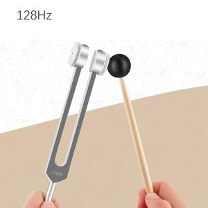 미와이어 128Hz 튜닝 포크, 심층 이완 및 에너지 밸런스 포크, 신체 진정, 정신 진정 및 물리적 진동 치유용