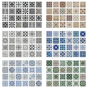 24pcs 10/15/20cm 타일 스티커, 자체 접착식 이동식 벽 스티커, 주방 욕실 거실 홈 인테리어 용 벽지