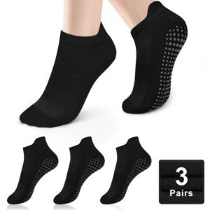 3 쌍 요가 양말 여성 코튼 짧은 메쉬 통기성 전문 미끄럼 방지 바닥 필라테스 댄스 스포츠 체육관 양말