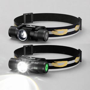 최신 줌 가능 LED 헤드램프 고출력 헤드라이트 18650 충전식 USB 타입-C 토치 캠핑 사냥 플래시 라이트 헤드 램프