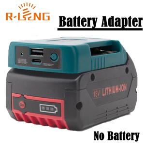보쉬 18V BAT609 BAT610G 배터리 충전기용 보조 배터리(USB 포함) C형 홀더 어댑터(고속 충전 가능)(배터리 충전 불가)