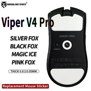 특이한 스타일의 스포츠 마우스 스케이트 풋, 바이퍼 V4 프로, 곡선형 표면 PTFE, 안티 콜랩스 매직 아이스 핑크 블랙 실버 폭스