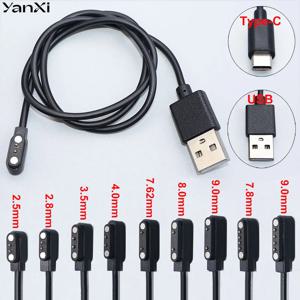 YanXi 2Pin 4Pin 스마트 워치 도크 충전기 어댑터 성인/어린이용 USB 충전 케이블 코드 스마트 워치 전원 충전 와이어 액세서리