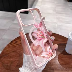 릴리 꽃무늬 마카롱 폰 케이스 아이폰 18 17 16 15 14 13 12 11 Pro Xs Max Plus Air Mini XR X 17e 16e Magsafe 커버