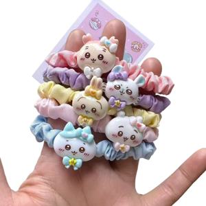 새로운 스타일 이카 치카와스 플러시 헤어 로프 헤어 링 귀여운 만화 하치와레 우사기 우사키 여학생 귀여운 헤어 액세서리 인스