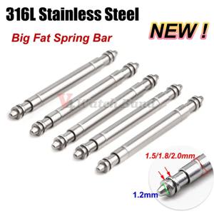 316L 스테인레스 스틸 큰 지방 시계 밴드 스프링 바 시계 수리 도구 금속 강철 스프링 핀 링크 핀 2.0mm 1.8mm 1.5mm