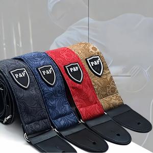 P&P 헤비 듀티 데님 코튼 기타 스트랩, 전기 기타, 베이스, 우쿨렐레 액세서리용 조절 가능한 넓어지고 두꺼워진 디자인