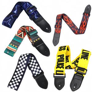 Miwayer 1pc 조절 가능한 어깨 스트랩 예술적 프린트, 목재 기타, 일렉트릭 베이스, 우쿨렐레용 엑스트라 와이드 가죽 기타 스트랩