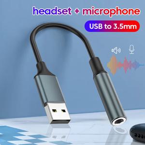 핫세일 USB-3.5mm 오디오 잭 어댑터, 헤드셋 마이크용 외장 스테레오 사운드 카드, PC/노트북 호환