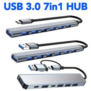 USB 3.0 허브 타입-C 7포트 USB 허브 USB3.0 어댑터 멀티 스플리터 고속 5Gbps USB C 타입 맥북 PC 노트북 액세서리