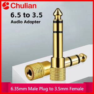 잭 6.5 6.35mm 남성 플러그 - 3.5mm 여성 커넥터 금도금 헤드폰 마이크 AUX 오디오 플러그