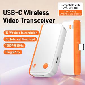 타입-C 무선 비디오 트랜시버 HDMI 호환 무선 비디오 송신기 수신기 확장 어댑터 (노트북, TV, PC, 휴대폰용)