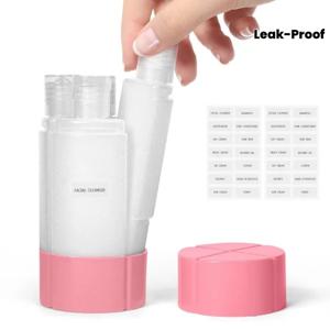 4-in-1 누수 방지 병 4 * 60ml 여행용 헬스장 캠핑 휴대용 여행 사이즈 세면용품 샴푸 로션 병