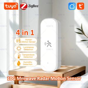 Zigbee 10G MmWave 레이더 모션 센서 조도 온도 습도 센서가 있는 인간 감지기 Tuya Hub Zigbee2MQTT 지원