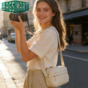 BAGSMART 2 in 1 퍼피 카메라 슬링백 소형 카메라 숄더백 DSLR SLR 미러리스 크로스바디 사진 촬영 카메라 케이스
