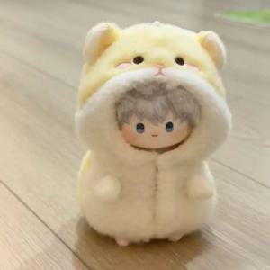 10cm 인형 옷 만화 햄스터 노란색 인형 점프슈트 세트 옷갈아입히기 게임 코스프레 미니어처 잠옷 면 인형
