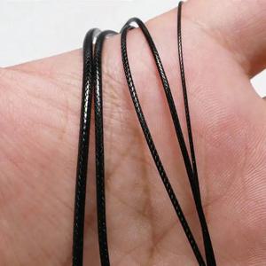 10미터 0.5mm-2.0mm 검정 가죽끈 왁스 코팅 면사 줄 목걸이 팔찌용 로프 쥬얼리 제작 DIY 재료