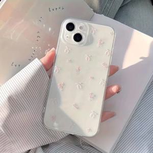 황변 없는 실리콘 폰 케이스 아이폰 18 17 16 15 14 13 12 11 Pro Xs Max Mini 8 7 Plus 17e 16e 에어 트렌디 핑크 리본 커버