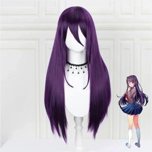 애니메이션 게임 도키도키 문학 클럽 유리 모니카 나츠키 사요리 DDLC 롱 스트레이트 가발 파티 합성 코스프레 가발 여성용