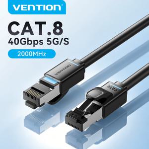 벤션 CAT8 이더넷 케이블 고속 SFTP 40Gbps 2000MHz RJ45 차폐형 실내용 라우터 PC PS5 모뎀 Xbox 네트워크 랜 케이블