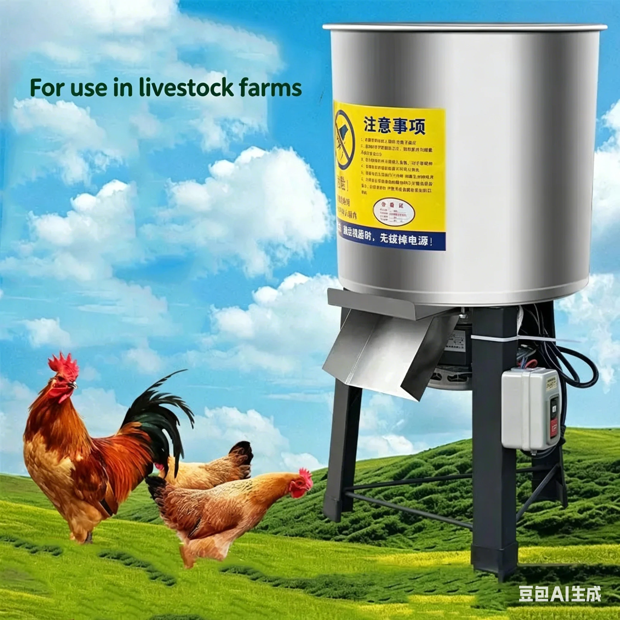 220V 닭고기용 야채 분쇄기, 전기 야채 절단기, 가축 사료용 풀 분쇄기