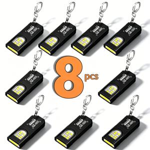 USB 충전식 펜 클립형 손전등, 강력한 미니 야외 작업용 랜턴, 자석 휴대용 키체인 LED COB 플래시라이트