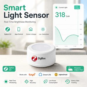 Zigbee 스마트 밝기 센서 스마트 라이프 조도 감지기 실시간 모니터링 Zigbee2MQTT Z2M TUYA 홈 오토메이션