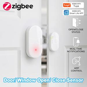 Tuya Zigbee 3.0 스마트 도어 센서 Z2M 스마트 라이프용 자기 창문 출입 보안 알람 홈 보안용 Alexa Google 홈