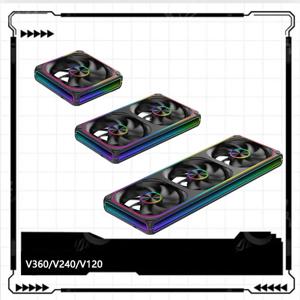 V360/120 ARGB 컴퓨터 케이스 쿨링 팬, 인피니티 미러 시리즈/CD 패턴/유압 베어링 일체형 쿨링 팬