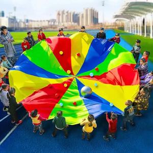 2M/6M 직경 어린이 야외 팀 게임 소품 무지개 낙하산 장난감 점프 백 바운싱 플로어 매트 학교 멀티플레이어 게임