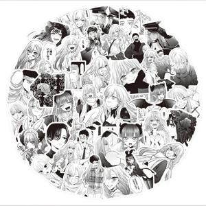 82pcs 흑백 애니메이션 내 드레스업 달링 스티커 카와이 키타가와 마린 스티커 스케이트보드 기타 만화 데칼 장난감