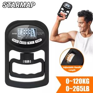 265Lbs/120Kg 남성과 여성을 위한 그립 강도 측정기 테스터 디지털 핸드 다이나모미터 훈련 USB LCD 화면