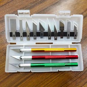 13pcs 조각 칼 세트, 알루미늄 합금 공예 칼 정밀 블레이드, 수동 조각 도구 키트, 종이 절단용, DIY