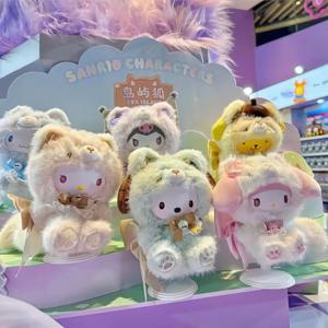 헬로 키티 쿠로미 폭스 아일랜드 시리즈 비닐 플러시 블라인드 박스 귀여운 만화 헬로 키티 펜던트 소녀 가방 장식품 장난감 선물