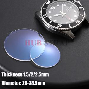 1.5/2.0/2.5mm 두께의 시계 유리 사파이어 교체용 더블 돔 AR 블루 직경 28mm-38.5mm 시계 제작자용 투명 크리스탈