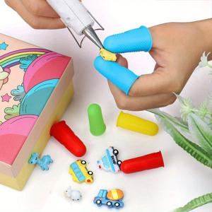 실리콘 핫 글루건 손가락 보호대, 핫 글루 왁스 로진 레진 허니 접착제 스크랩북킹 바느질용 3가지 사이즈