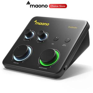MAONO PS22 Lite USB 오디오 인터페이스 (PC용) XLR 입력 휴대용 녹음 스트리밍 장비 사운드 카드 (음악, 기타, DAW용)