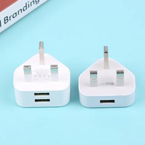 유니버설 영국 플러그 3핀 벽면 충전 어댑터 (1/2 USB 포트 포함) 아이폰 11, 삼성, 화웨이, 샤오미 충전용