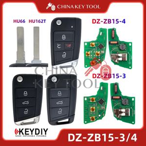 KEYDIY KD DZ-ZB15-3 DZ-ZB15-4 폭스바겐 5C MQB49 타입용 3/4 버튼 키 쉘 포함 스마트 키 보드