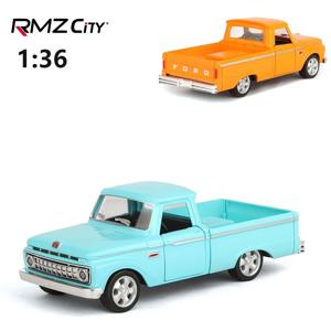 1/36 포드 F-100 픽업트럭 장난감 자동차 모형 어린이용 RMZ CiTY 다이캐스트 미니어처 풀백 컬렉션 어린이 남자아이 선물