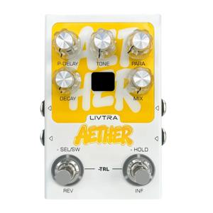 LIVTRA AETHER 스테레오 리버브 페달, 9개의 공간 알고리즘, 트루 스테레오 I/O, USB 레코딩, 일렉트릭 기타용 아날로그/디지털 바이패스