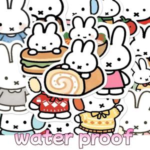 160개 힐링 미피 음식 테마 스티커, 물병, 저널 및 데스크탑 장식용 귀여운 치비 만화 데칼