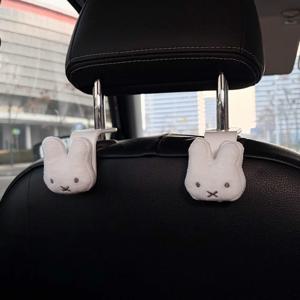 2PCS 미피 토끼 만화 귀여운 자동차 걸이형 다기능 등받이 자동차 수납 장식